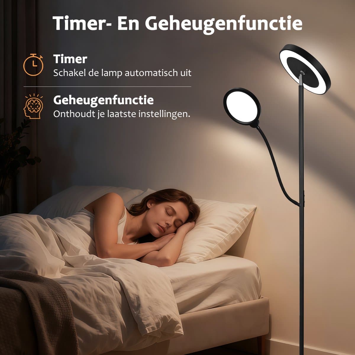 Lopoleis® LED Vloerlamp Woonkamer, slaapkamer, bureaulamp – Vloerlamp Dimbaar en Kantelbaar – Met afstandsbediening – Staande LED-lamp – Minimalistische Staande Lamp – 3000-6000K thumbnail 6