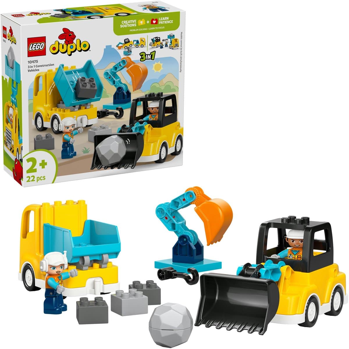 LEGO DUPLO 3-in-1 bouwvoertuigen: drie voertuigen in één set thumbnail 8