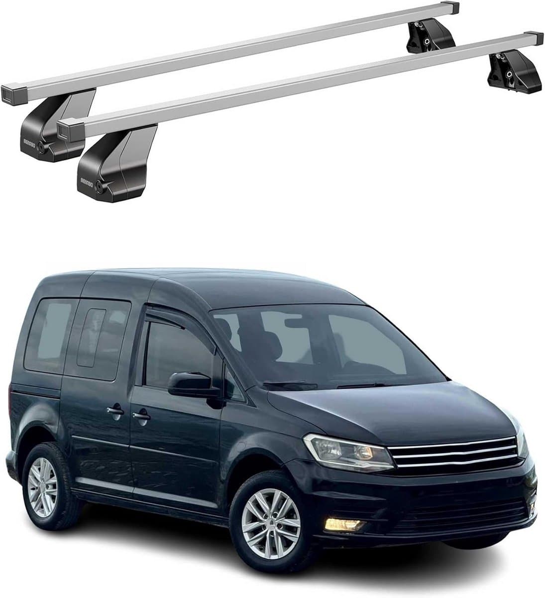 Stalen Dakdragerset voor VW Caddy 4 IV (2015-2020) - Universele Bagagedrager voor Dakkoffer en Fiets