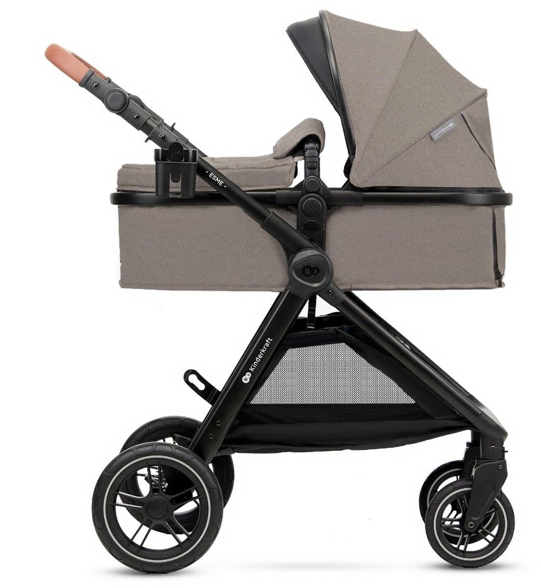 Kinderkraft ESME PRO 3-in-1 Kinderwagen – Beigekleurige multifunctionele combi met reiswieg, wandelwagen en autostoel - Beige thumbnail 7