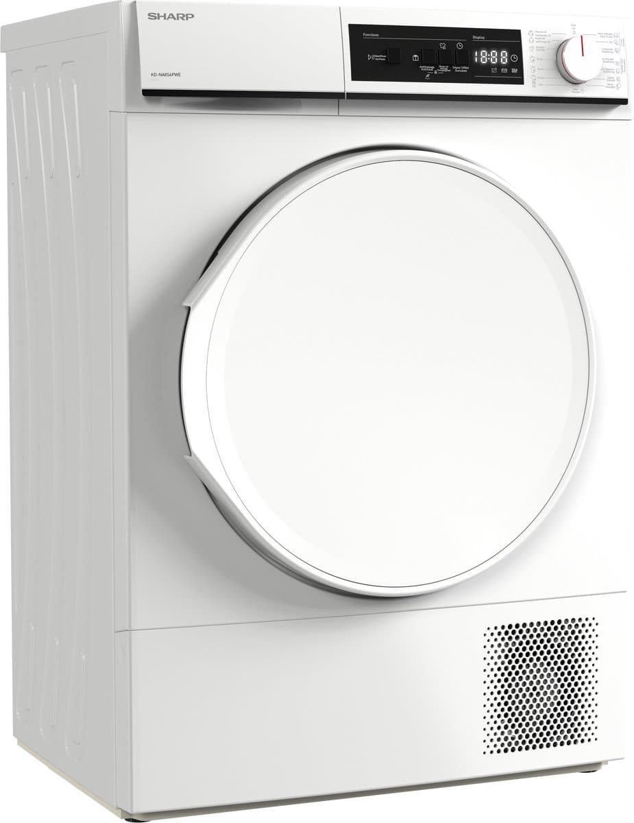 Sharp KDNA8S6PWEBE - warmtepomp droger - energie label E - 15 programma's - LED trommelverlichting - links en rechts draaiend - wit thumbnail 6