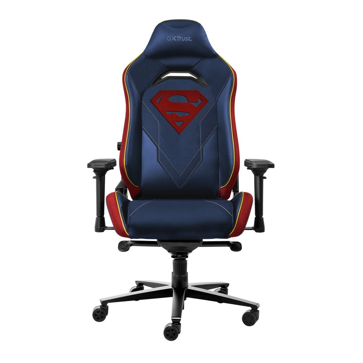 Trust GXT 721SM Ruya Pro Superman Editie - Premium Gaming Stoel - Gamestoel - Nekkussen - Verstelbare Rug Ondersteuning - Hoogte Verstelbaar - Rug- & Armleuningen Verstelbaar - Superman Blauw
