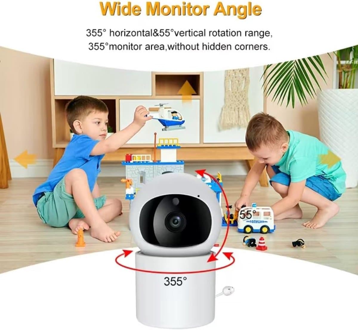 Babyfoon Met Camera - Video en Audio - Baby Monitor - 4.3 Inch - Wit thumbnail 5