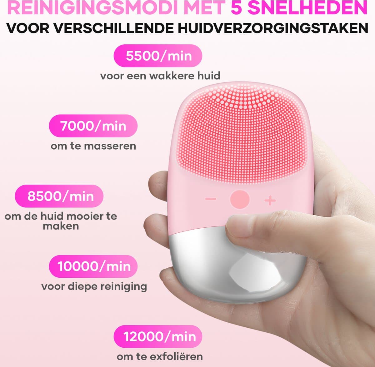 Gezichtsreiniger Elektrisch - Gezichtsborstel - Face Scrub - Gezichtsverzorging - Gezichtsreiniging thumbnail 6