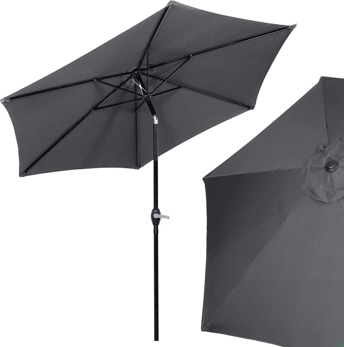 Springos Parasol | Parasols | Kantelbaar | Met ventilatie | Graphite | Ø 250 cm thumbnail 8