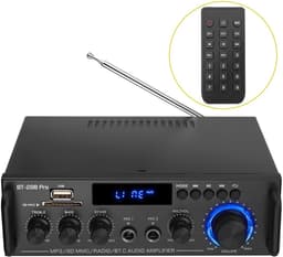 Productfoto van 2-Kanaals Hifi Stereo Versterker met Bluetooth, FM-radio en Microfoon Ingangen