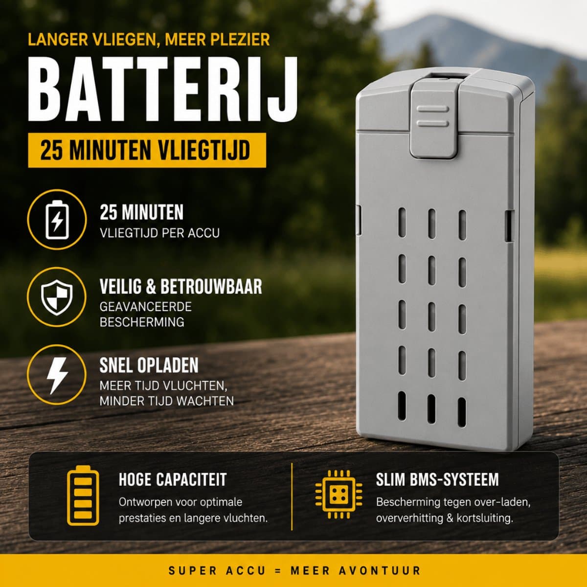 Killerbee NOVA – Drone met 4K UHD Camera en 3 assige gimball - 3Km Bereik - 2 Batterijen (totaal 50 Min Vliegtijd) - Incl 64GB Geheugenkaart thumbnail 3