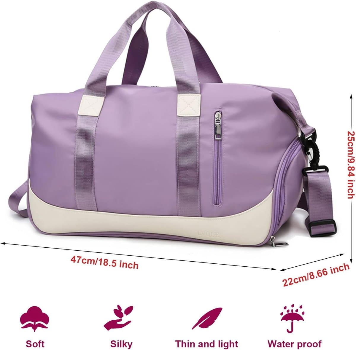 Thijox - Sporttas Dames Reistas met Schoenenvak - Natte Tas Weekendtas Fitness Waterdicht Groot Gym Bag Handbagage Travel Bag Boodschappentas Duffelba thumbnail 3
