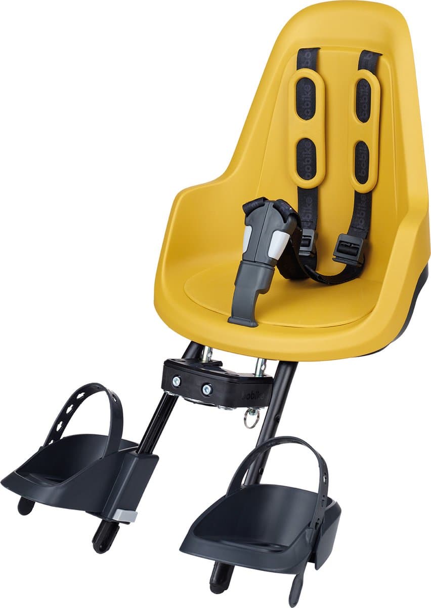 Bobike One Mini voorzitje - Mighty Mustard - fietsstoeltje - kinderzitje - voorzitje - fietszitje - voor fiets of e-bike