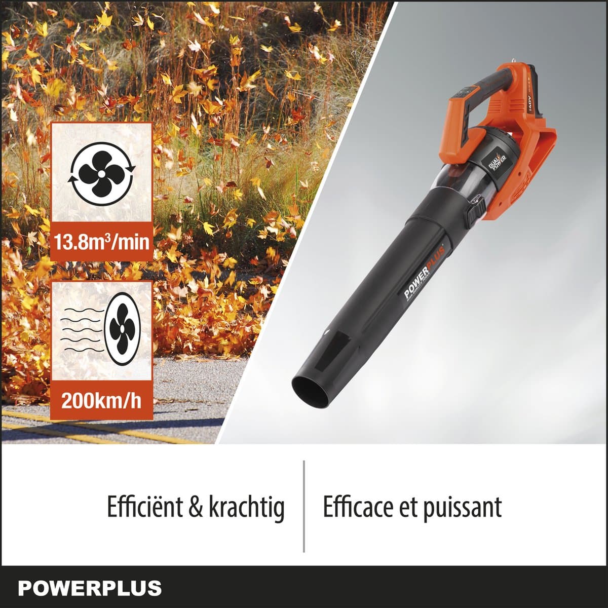 Powerplus Dual Power Bladblazer - 40V - Brushless - Variabele snelheid - Excl. accu en lader thumbnail 4