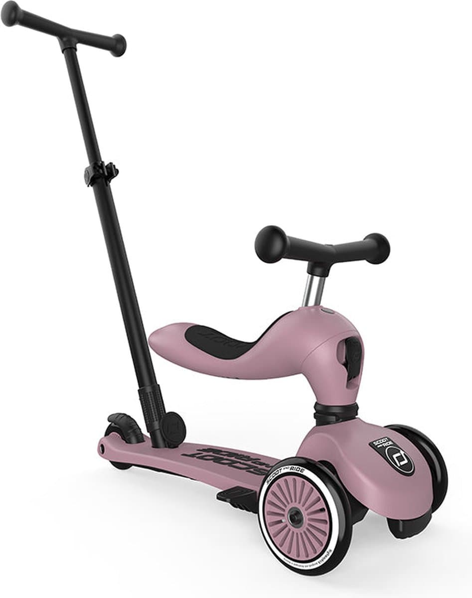 Scoot & Ride Highwaykick 1 Push & Go - 2-in-1 Kinderstep met duwstang - Step & Loopfiets 2-in-1, 3 wielen - Duwstang 3 hoogtes, afneembare voetsteunen - 1-5 jaar, max 20/50 kg - Wildberry thumbnail 6