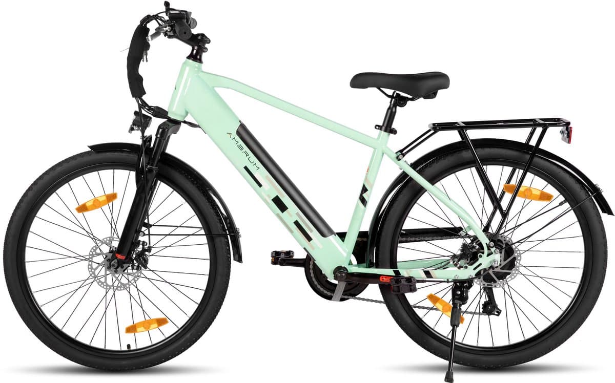 HILAND Rhythm elektrische stadsfiets - 26 inch - 250W motor - 50km actieradius - 36V 7.8Ah accu - Shimano 7-versnellingen - Unisex - Groen thumbnail 8