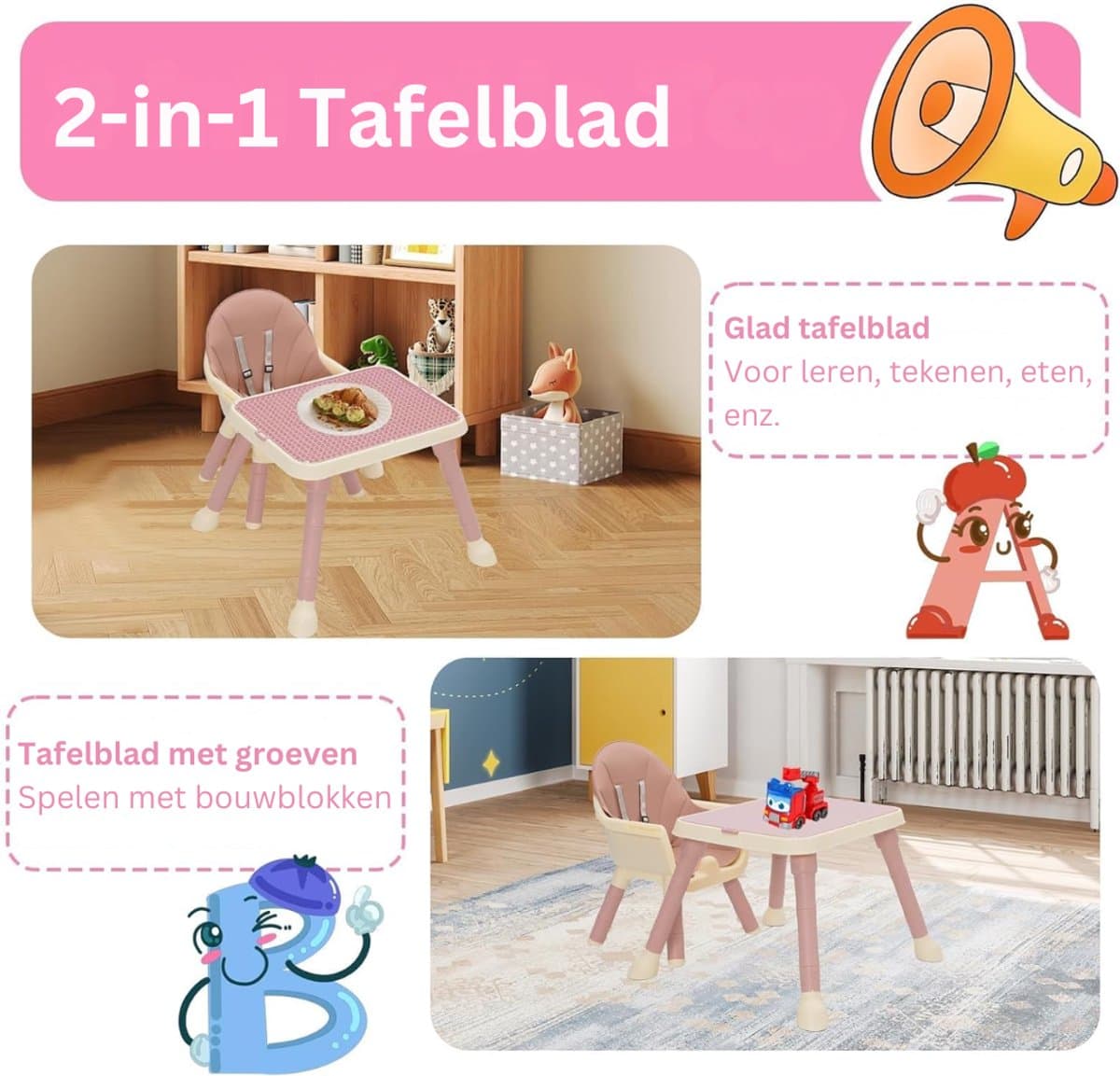 MKSS® Peuter Stoeltje – Meegroei Stoel – Kinder Eetstoel thumbnail 2