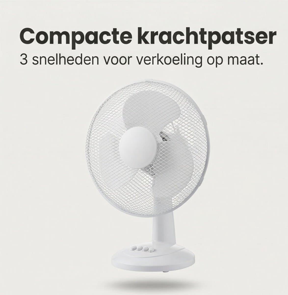 Cheqo® Tafelventilator - Ventilator - Bureauventilator - Fan - Tafel Ventilator - 3 Snelheden - Kantelbaar - Staande Ventilator - Wit - voor Verkoeling - Stille Ventilator - voor op Kantoor - voor Thuis - voor Slaapkamer - Tafelmodel thumbnail 3