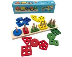 Productfoto van Flero Houten Sorteerbord, Vormenstoof, Vormen Sorteerspeelgoed
