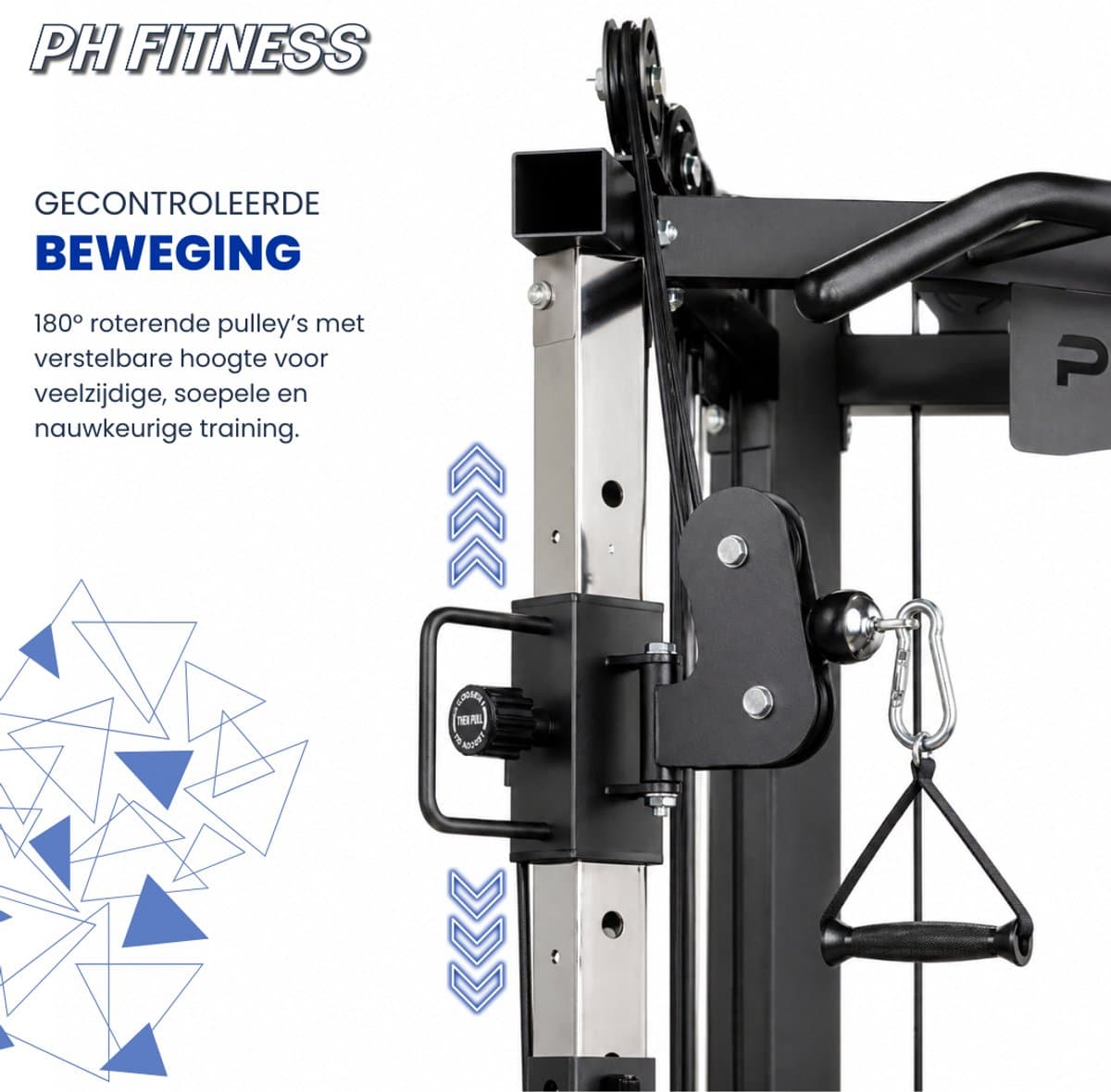 PH Fitness V-Frame Cable Crossover – Dubbele Pulley Krachtstation – 160KG Gewichtstapels – Full Body Rack – Compact & Professioneel – Home Gym thumbnail 2