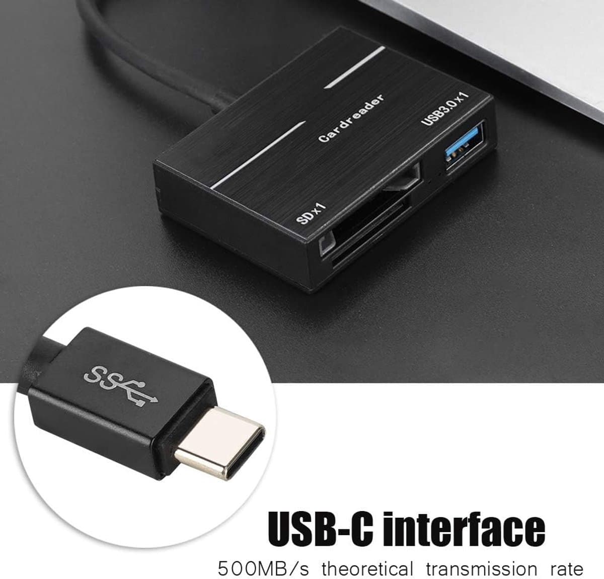 Kaartlezer - SD XQD - Snelle Data Transfer - Type-C 3.0 Interface - 6 x 1.5 x 15 cm thumbnail 2
