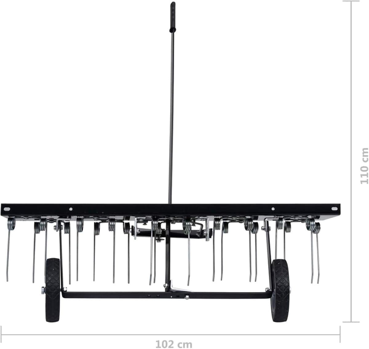 Verticuteermachine Gazontractor - Grasventilator Opzetstuk - Gazon Onderhoud - Werkbreedte 100 cm - 102 x 85 x 37 cm - Zwart thumbnail 4