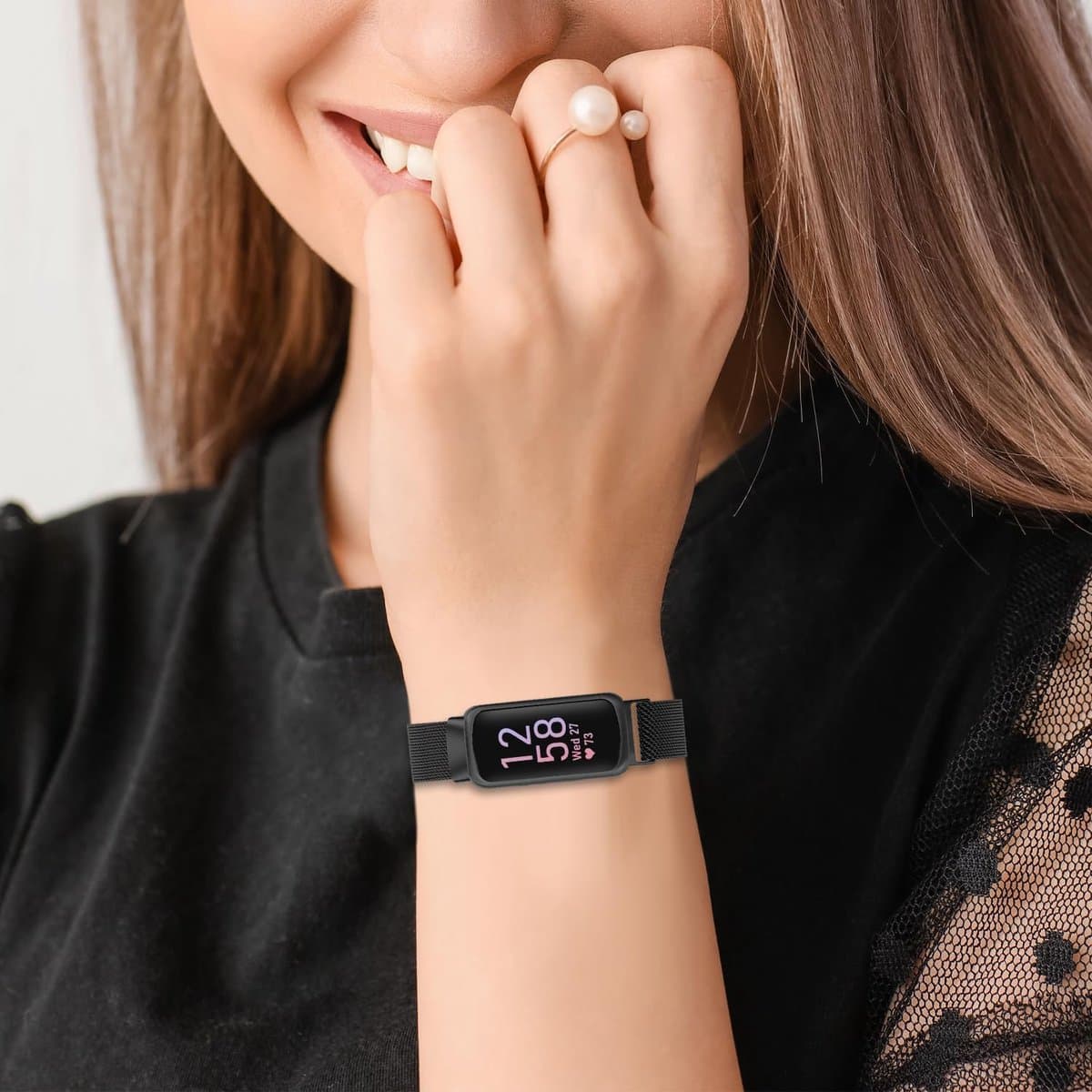 Fitbit Inspire 3 Band - Horlogeband Metaal - Fitness Tracker - Magnetische Lus - 135-215mm Pols - Zilver thumbnail 3