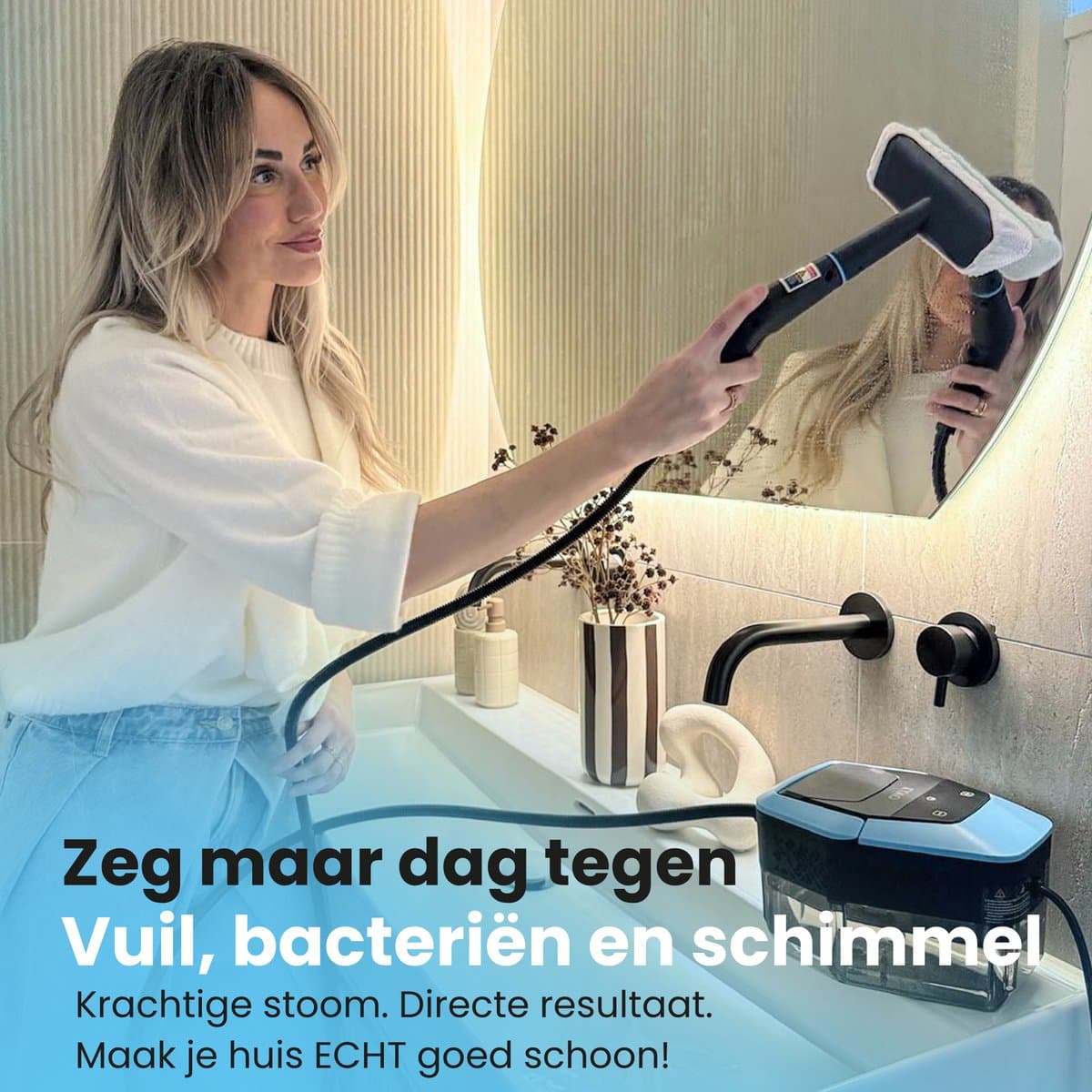 Kymo Stoomreiniger Pro - Handstomer - Tapijtreiniger - Handstoomreiniger - Vlekkenreiniger voor Vloer en Badkamer - Kledingstomer - Keuken Stoomreiniger - 1500W - 4 Bar Stoomdruk - Meubelreiniger thumbnail 8