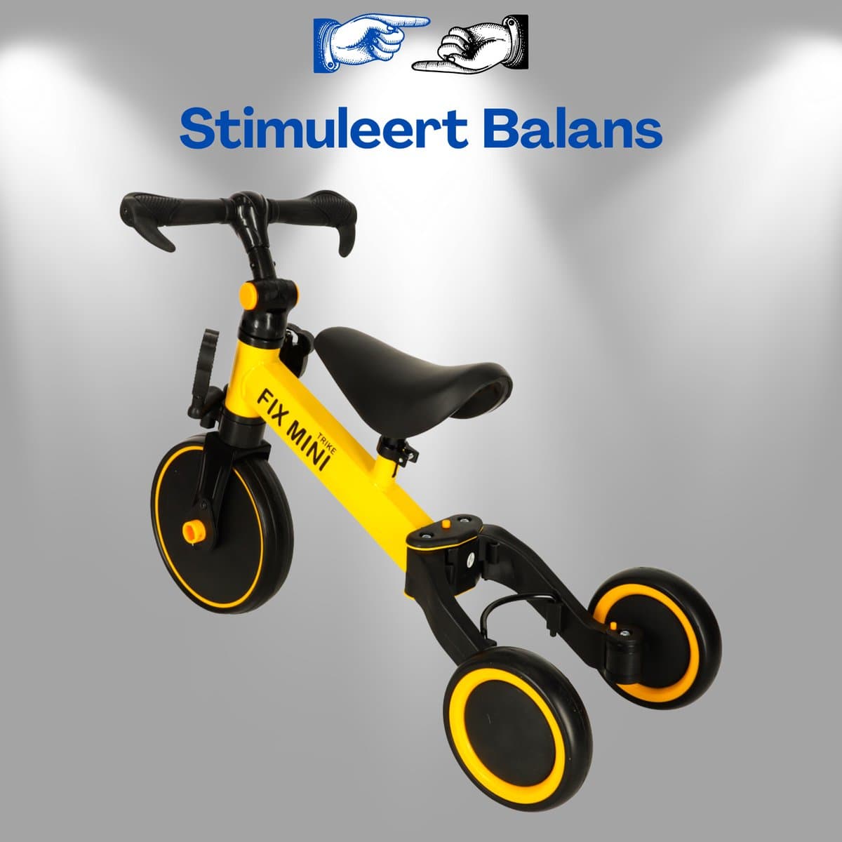 Trike Fix Mini 3-in-1 Driewieler Loopfiets Geel - Verstelbare Cross-Country Kinderfiets met Pedalen - Speelgoed 2 jaar Speelgoed 3 jaar - Balansfiets voor 18 maanden tot 4 jaar - Licht Aluminium Frame - Foam Banden - Tot 30 kg Met Ebook thumbnail 7