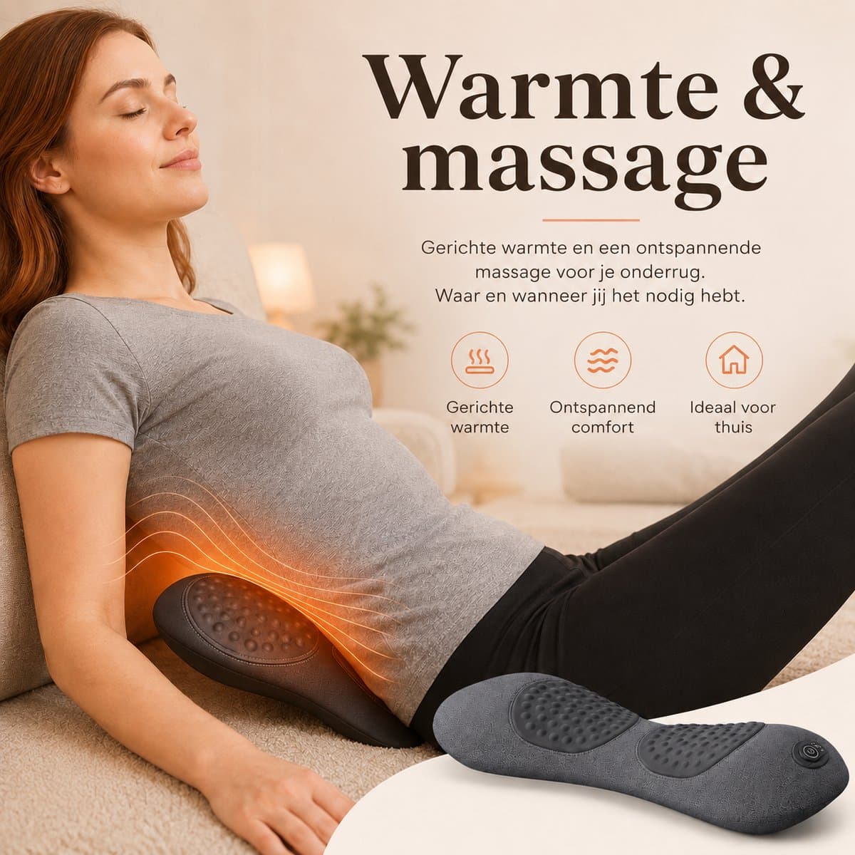 ZenRest Smoothspine Triple Fusion Massager - Massage Kussen - Rug - Rugpijn - Rugkussen - Rugstretcher - Massage Apparaat - Easyspine 3 in 1 Rugmassage thumbnail 4