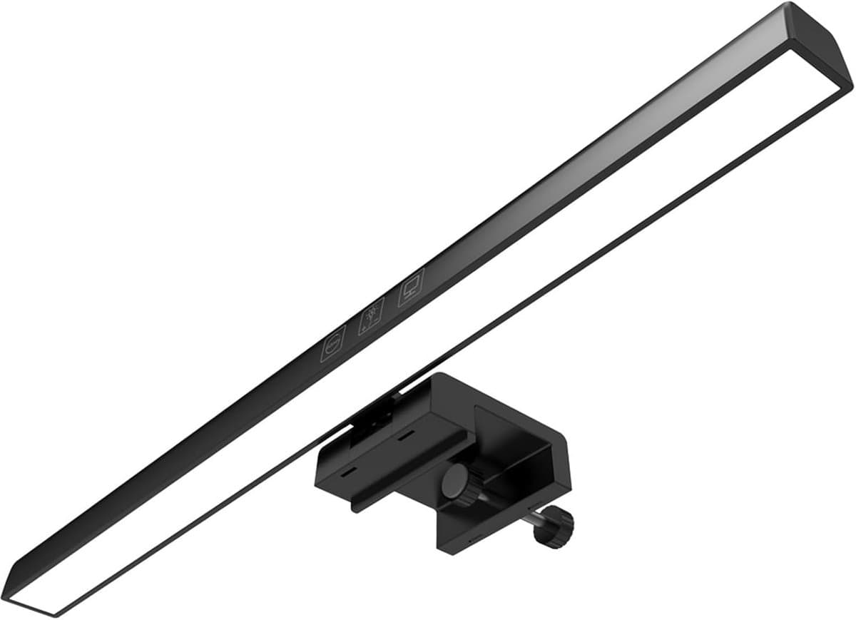 Monitor lamp - Monitor Lamp LED - Bureaulamp met klem - 3 Dimbaar - Klemlamp met Instelbare Kleur - Leeslamp - Klemlamp - Zwart