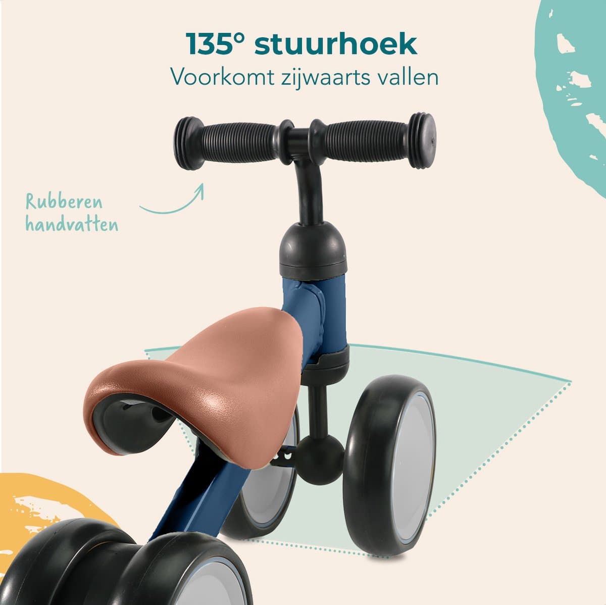 LifeGoods Loopfiets - Speelgoed Vanaf 1 jaar - Kinderstep - Loopfietsje - Marineblauw thumbnail 3