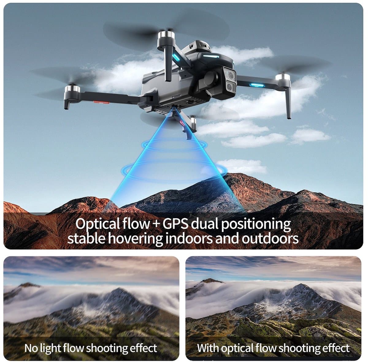 Mijia XT606 Drone 4K GPS HD Dubbele Camera met Gimbal, 360° Obstakelvermijding en 5.6" Scherm thumbnail 3