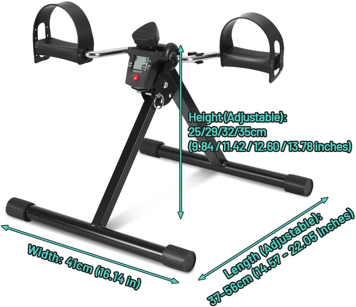 Revalidatiefiets | Hometrainer armen benen | Mini hometrainer | Rotor fiets | Oefenfiets senioren | Opvouwbare hometrainer | Fitness voor ouderen | Thuisrevalidatie | Revalidatieapparaat | Bureaufiets | zwart thumbnail 2