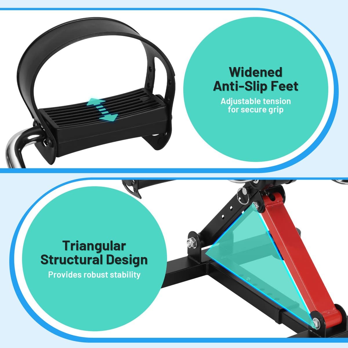 Revalidatiefiets | Hometrainer armen benen | Mini hometrainer | Rotor fiets | Oefenfiets senioren | Opvouwbare hometrainer | Fitness voor ouderen | Thuisrevalidatie | Revalidatieapparaat | Bureaufiets | zwartrood thumbnail 4