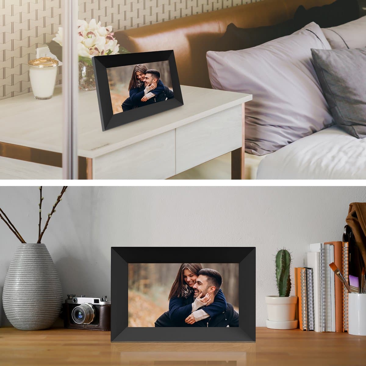 Digitale fotolijst met WiFi en Frameo App - 7 inch IPS Display - Fotokader met Touchscreen - 32GB - Zwart - Frameo digitale fotolijst - digitale fotokader - digitaal fotolijstje thumbnail 5