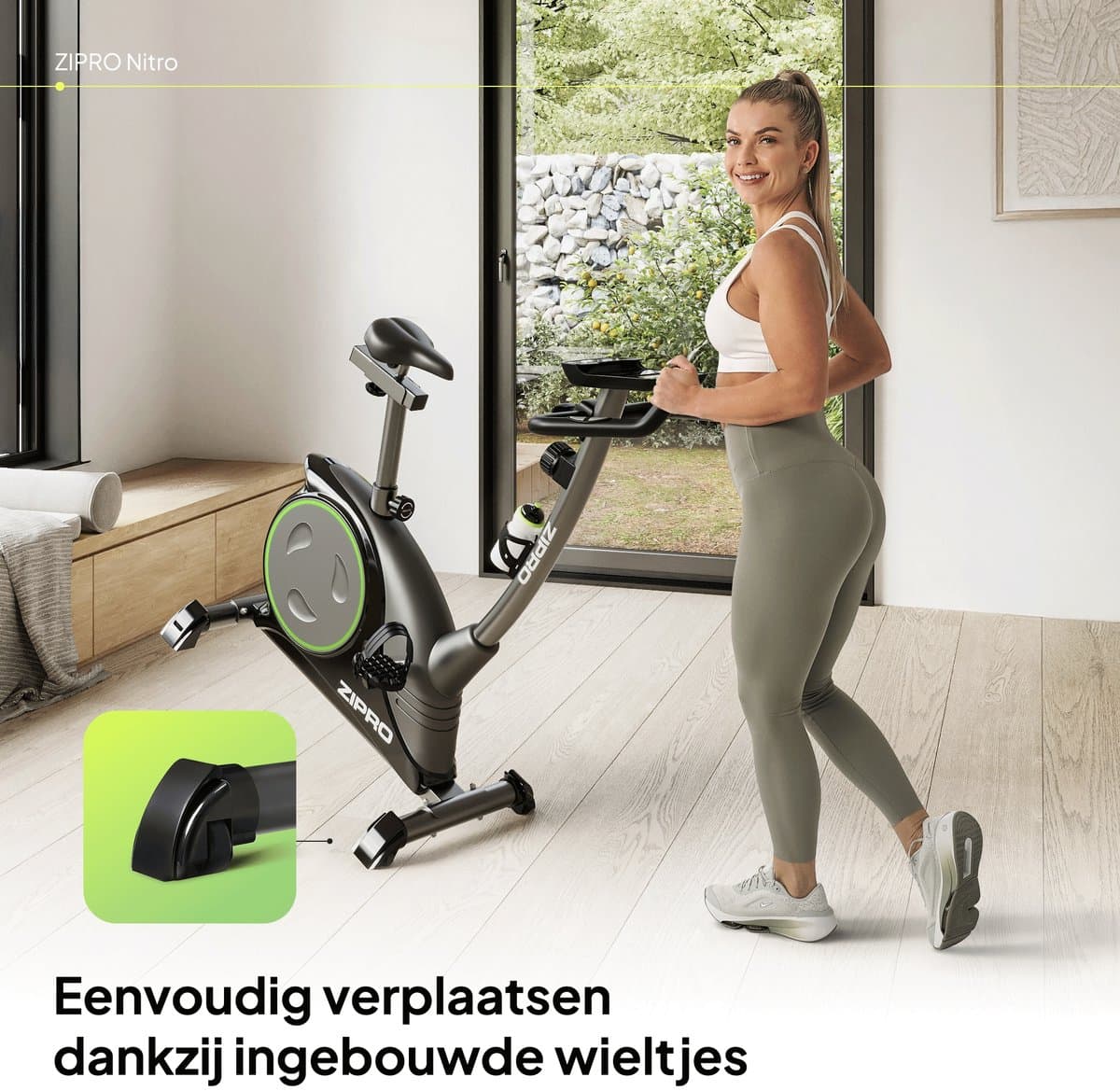 ZIPRO NITRO - Hometrainer Magnetische Fiets - 150kg Belasting - Vliegwiel 8kg - Hartslag - Fitness Fiets thumbnail 6