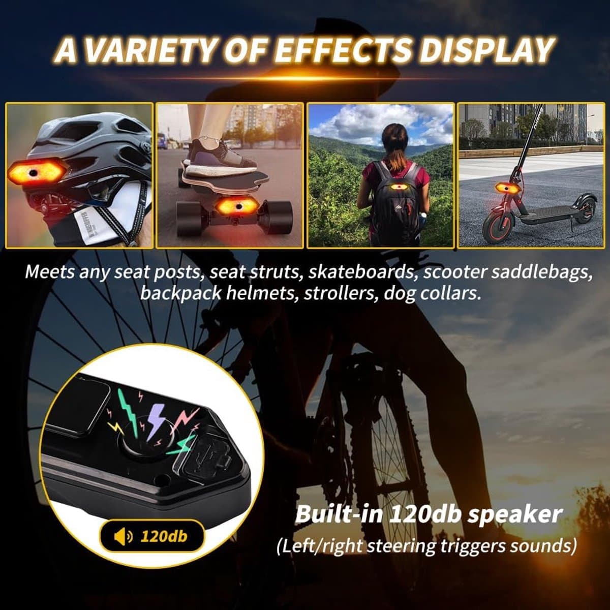 Fietsachterlicht draadloos met richtingaanwijzers - USB oplaadbaar thumbnail 7