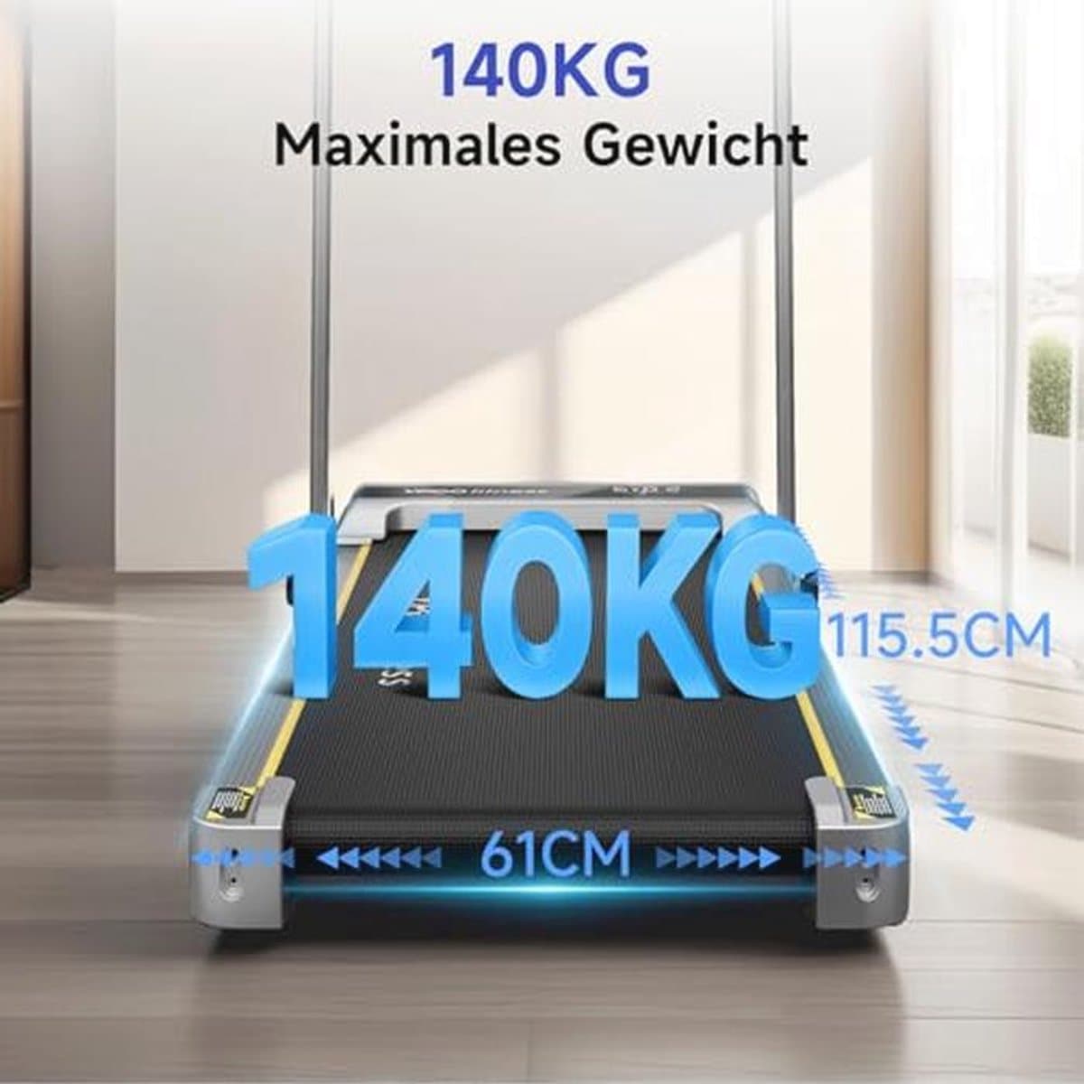 Loopband voor Thuisgebruik met Helling en Stil Ontwerp - Inklapbare Elektrische Treadmill met Afstandsbediening thumbnail 7
