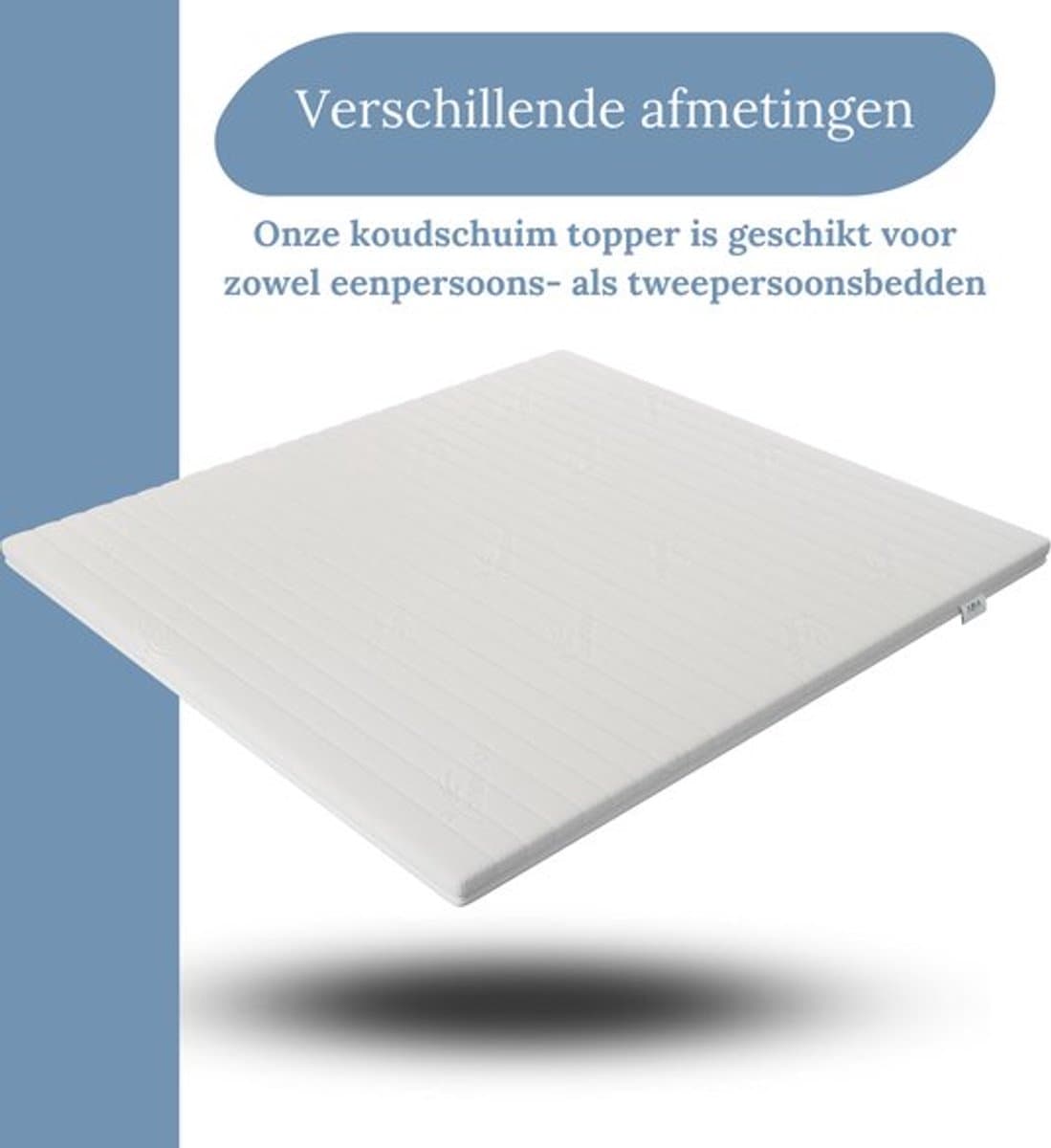 Koudschuim topper 140x200 - medium hardheid topmatras - Topdek Matras - circa 8-9 CM Topmatras - afritsbaar - wasbaar - orthopedisch - hypoallergeen topdek matras - CertiPUR® en Okoetex gecertificeerd thumbnail 3