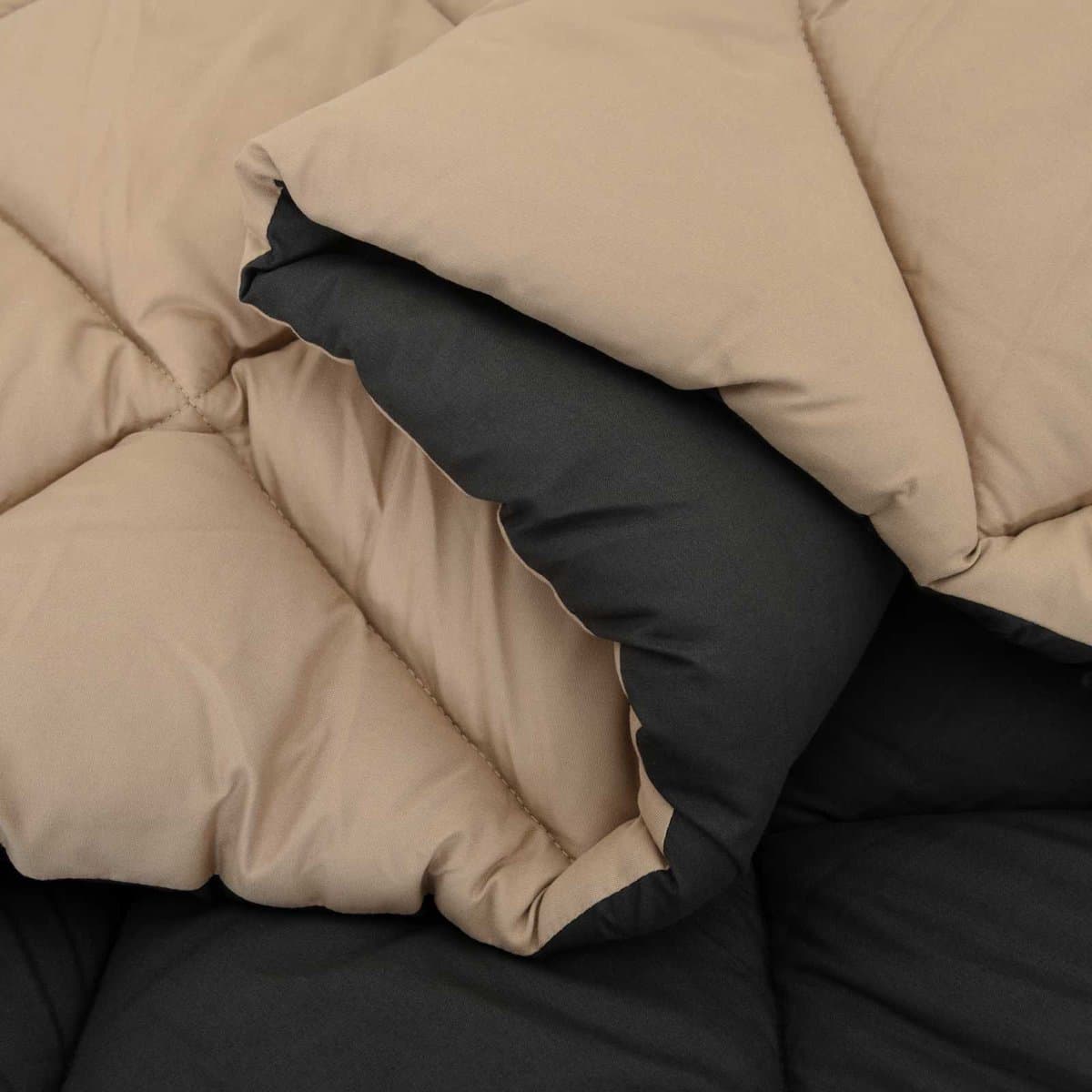 vidaXL - Winter - Duvet - Zwart - en - Taupe - 135 - x - 200 - cm - Microvezel thumbnail 5