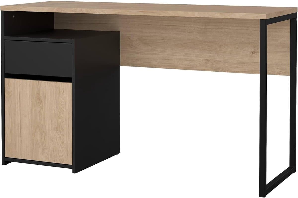 Bureau Hoekbureau - Werkstation Tafel - Thuiswerken Studeren - Ruimtebesparend Design - 130 x 48 x 77 cm - Eiken Zwart thumbnail 6