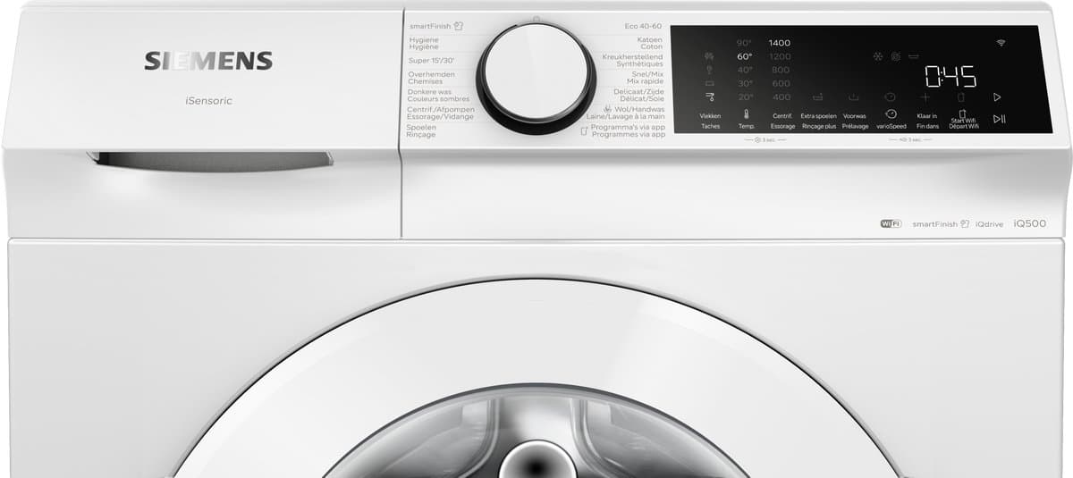 Siemens WG34J200FG - iQ500 - Wasmachine – 8 kg – 1400 rpm – Energieklasse A - smartFinish: vermindert kreukels tot 50% - Home Connect - NL/FR Display -SpeedPack L – Versnel programma's thumbnail 6
