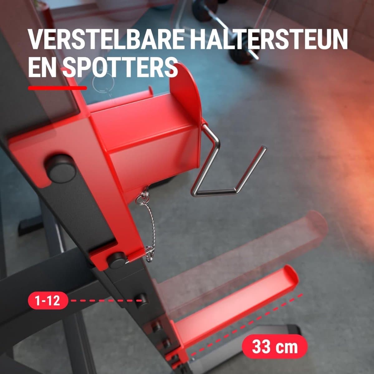 Thuys – Squat Rack – Power Rack – Haltersteunen – Half Rack – 123 x 103 x 217cm – Zwart thumbnail 4