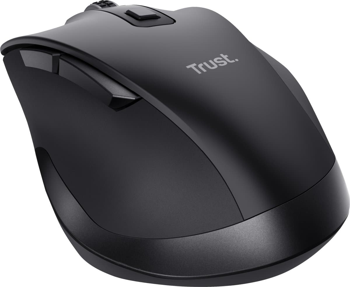 Trust Fyda - Draadloze Muis met USB-ontvanger - Comfortabele grip - Oplaadbaar - Zwart thumbnail 7