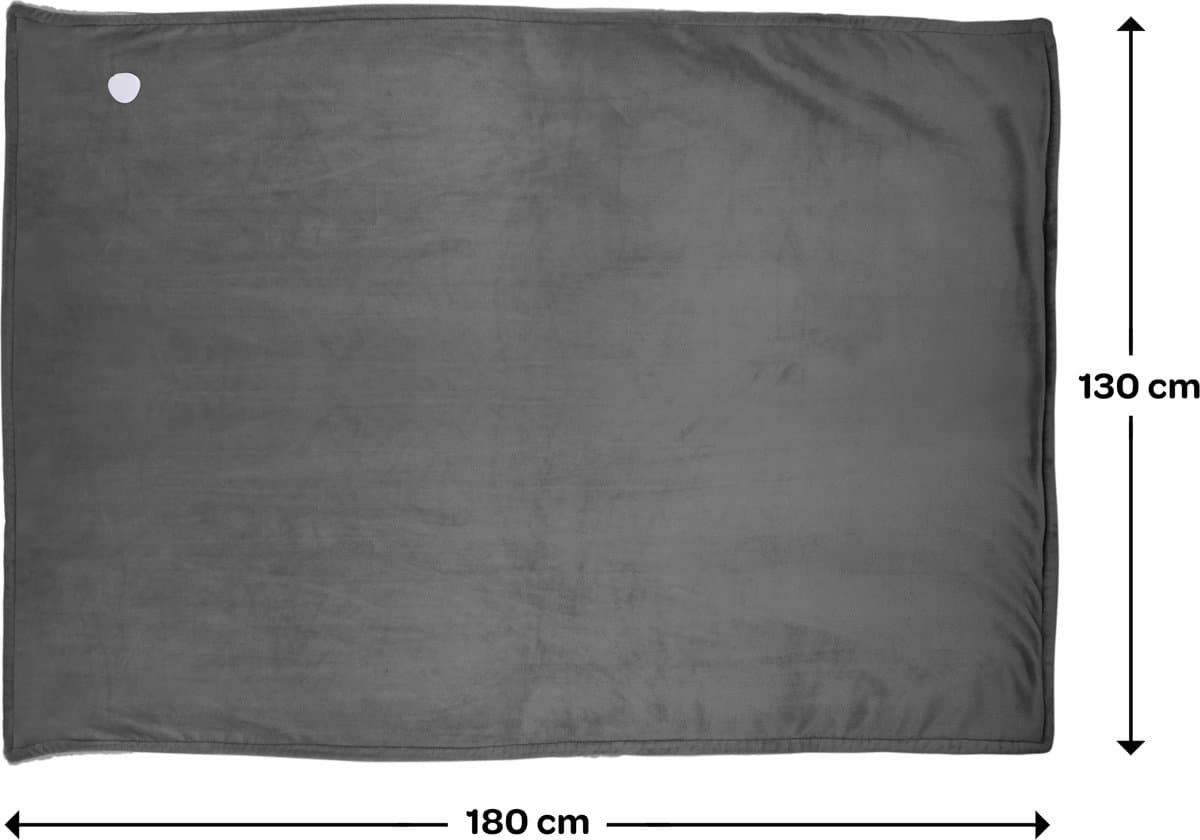 Inventum HB180G elektrische verwarmde bovendeken 180x130 cm - Eenpersoons - 9 warmtestanden - Uitwasbaar - Automatische uitschakeling - Fleece - Grijs thumbnail 8