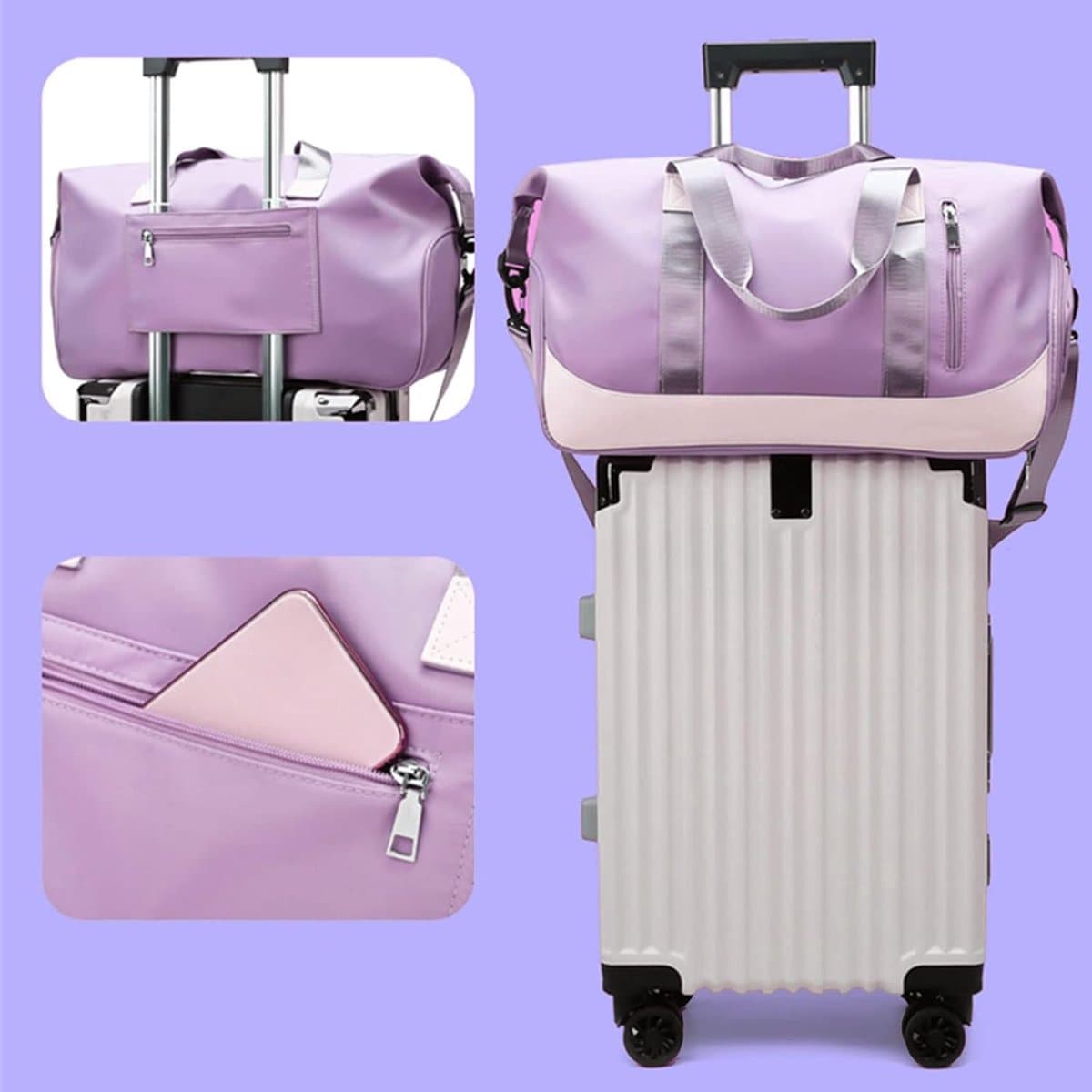 Thijox - Sporttas Dames Reistas met Schoenenvak - Natte Tas Weekendtas Fitness Waterdicht Groot Gym Bag Handbagage Travel Bag Boodschappentas Duffelba thumbnail 4