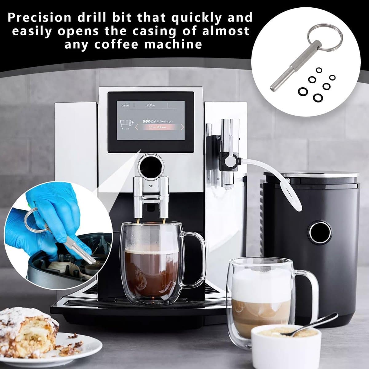 Dailygoods - Jura Ovale kopsleutel, ovale kopsleutel met sleutelring, ovale kopsleutel Jura, koffiezetapparaten ovale kop reparatie gereedschap, voor Jura/Krups/Aeg volautomatische koffiemachines thumbnail 5