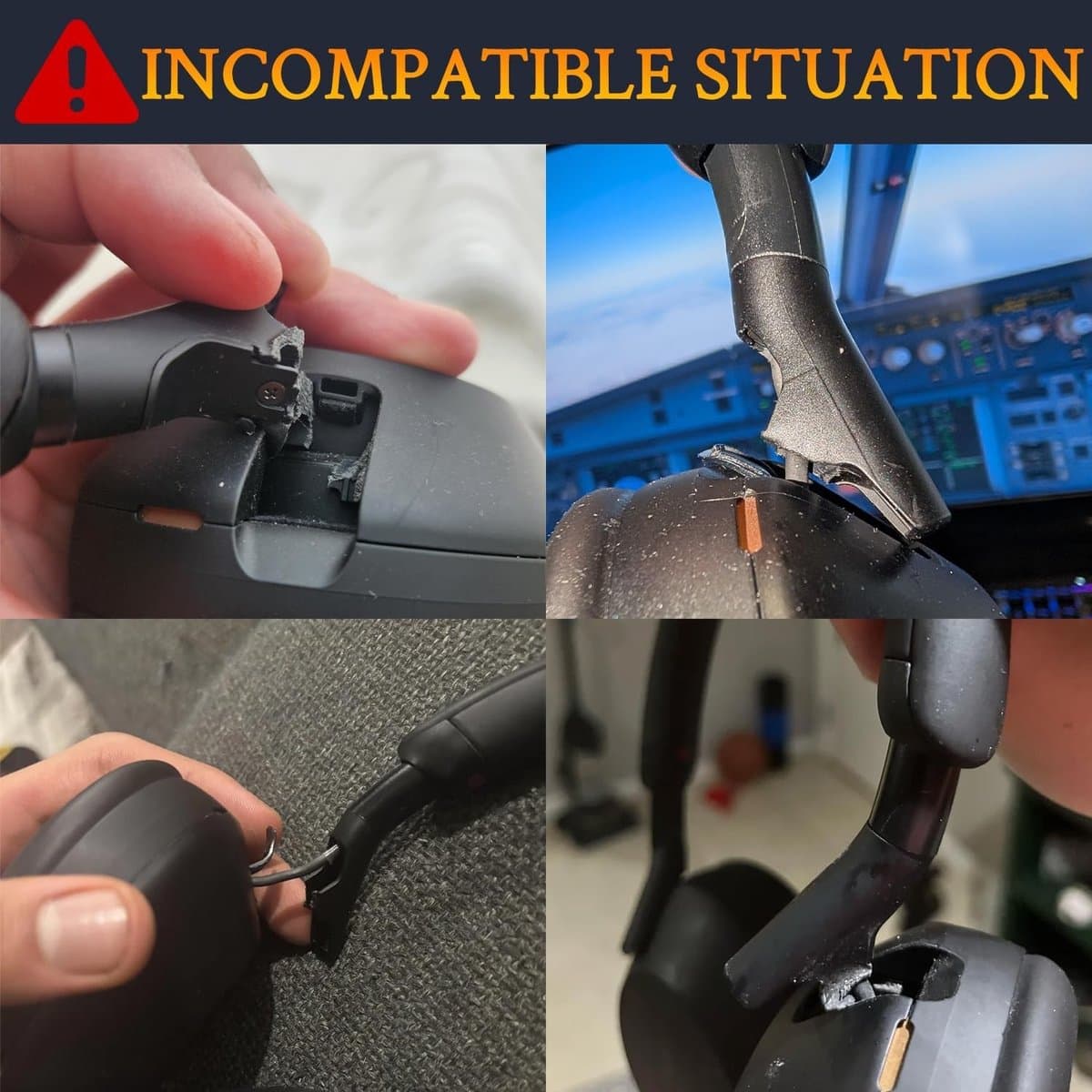 Dailygoods - SOULWIT Gebroken scharnier reparatie onderdeel voor Sony WH-1000XM5 (WH1000XM5), versterkte beschermende verbindingsstukken voor XM5 hoofdband headband, opvouwbare zijklep om breuk repareren voorkomen thumbnail 3