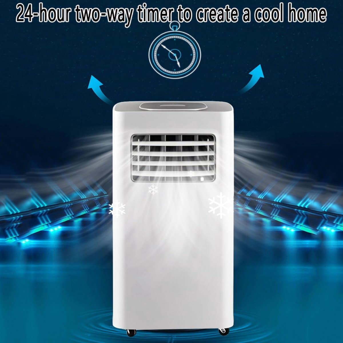 Mobiele airco - Draagbare airconditioner - 7000 BTU - koelt tot 28 vierkante meter - slimme airco met afstandsbediening - 3-in-1 koel- ontvochtigings- en ventilatorfunctie - 24-uurs timer en 120° zwenkfunctie thumbnail 2