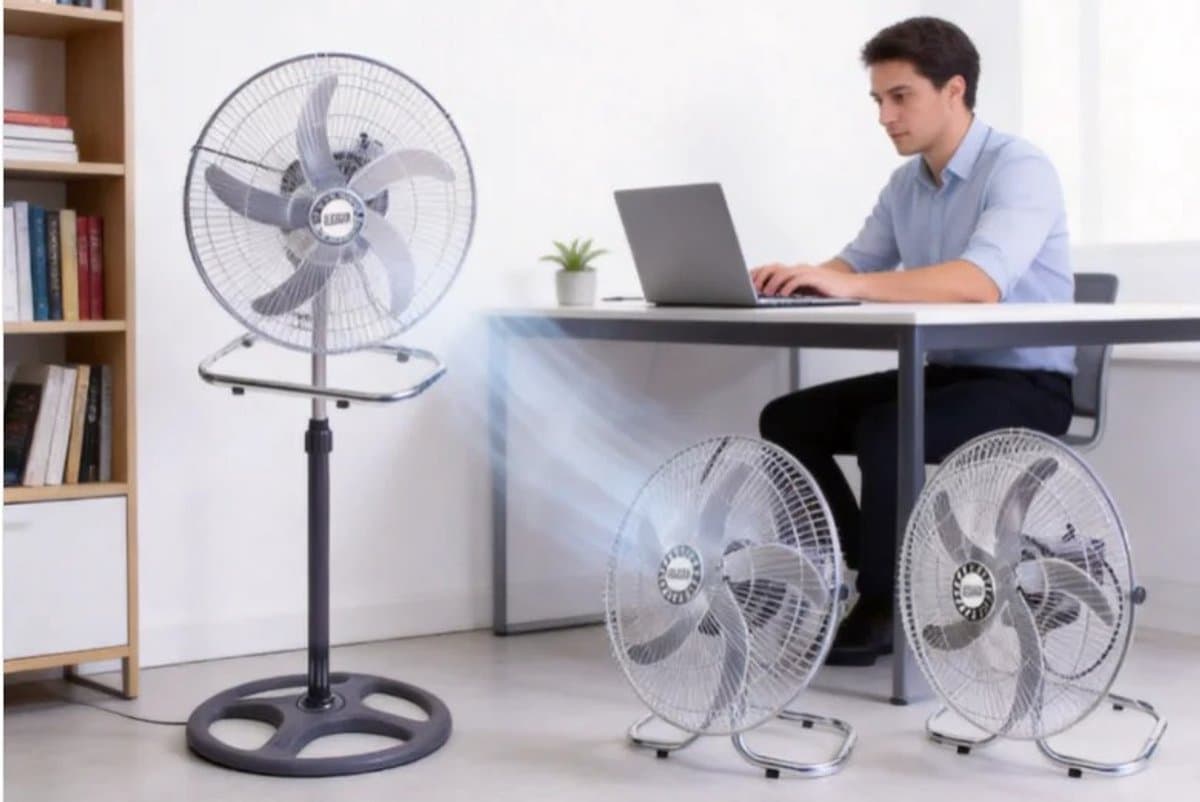 House Of Atelier - 3-in1 Ventilator - Staande Ventilator - Tafel Ventilator - Muur Ventilator - 65W vermogen - 3 Snelheden - Zwart thumbnail 6