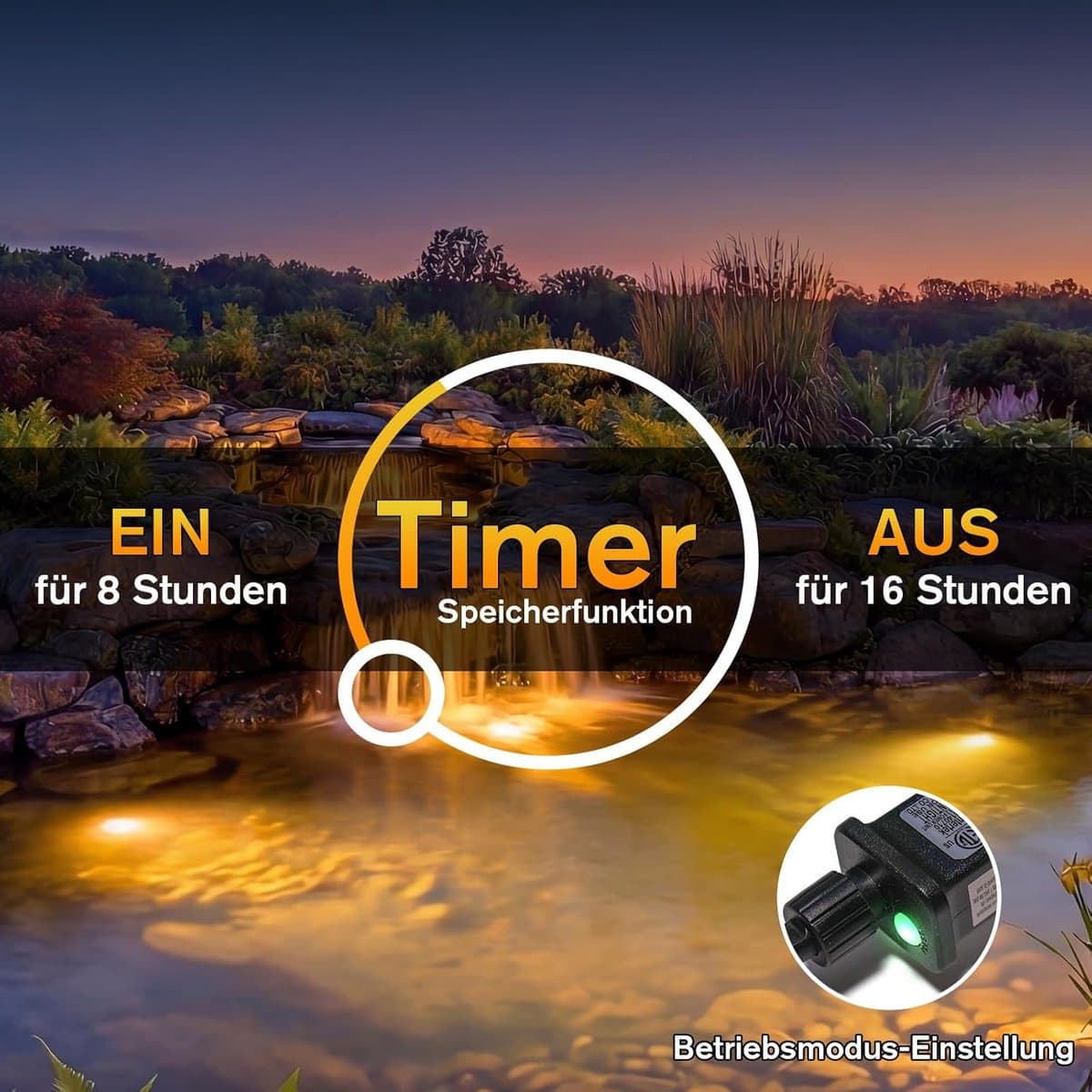 POPOSOAP Vijververlichting-4-in-1 warmwitte onderwater-ledspot-IP68-waterdichte tuinverlichting-dompelspots voor vijver-tuin-terras-fontein-zwembad en waterval[Energieklasse C] thumbnail 7