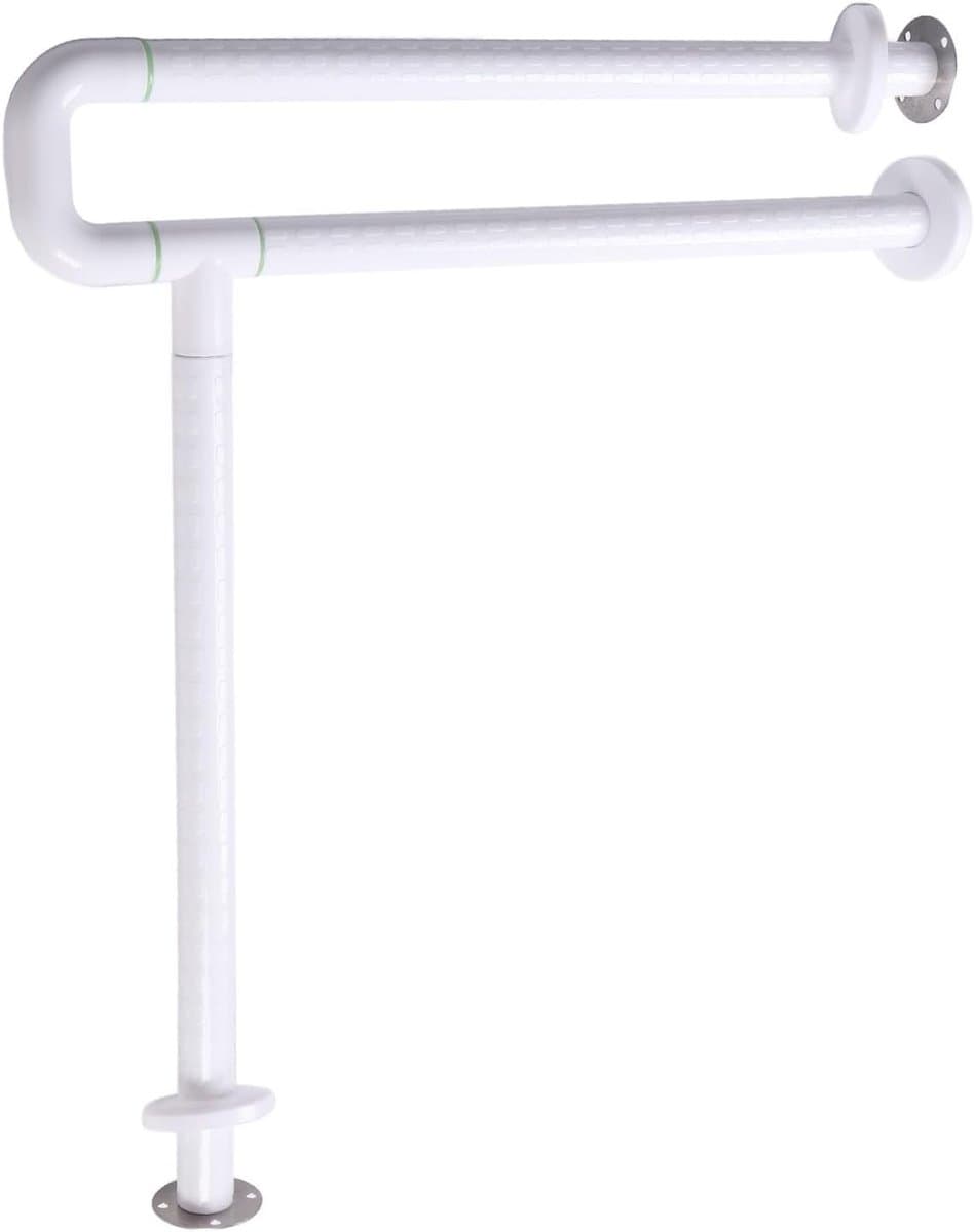 Toiletbeugel - Opklapbare handgreep - Badkamer veiligheid - Met lichtring - 60 cm - Wit thumbnail 2