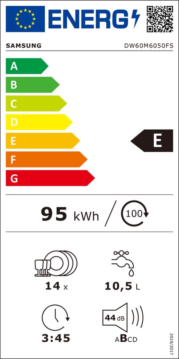 Samsung DW60M6050FS - Vrijstaande vaatwasser - Besteklade - RvS - Uitgestelde start timer - AquaStop-functie - 44 dB thumbnail 2